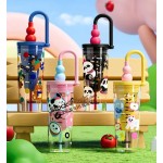 780ml Cartoon Water Bottle with Curved Handle & Straw, 4 Colors Available, with Tea Infuser